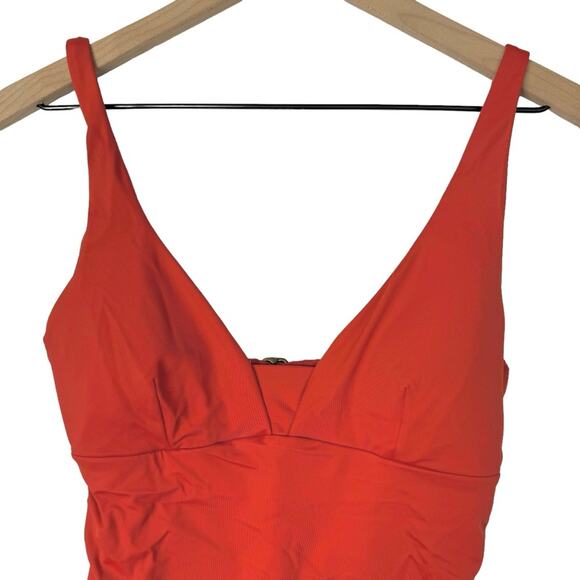 Andie Swim The Tahiti One Piece In Chili Pepper Open Back Deep V Size XS NEW - Picture 3 of 14